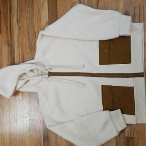 Madewell Fleece Hooded zip jacket